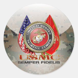 Sticker Rond USMC Semper Fi [édition spéciale] [3D]