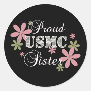 Sticker Rond USMC Sister [fl camo]