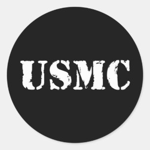 Sticker Rond Usmc [texte de pochoir]