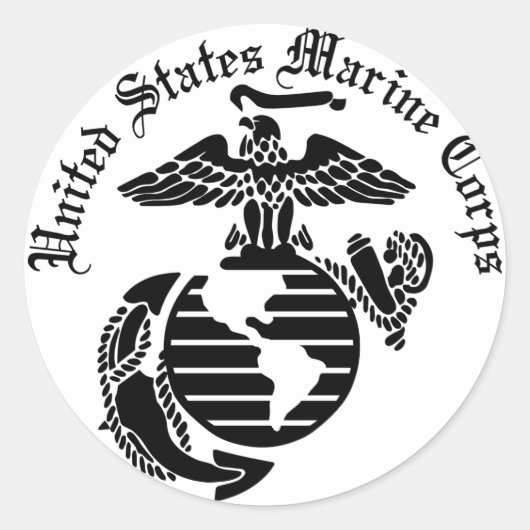 Sticker Rond USMC United States Marine Corps (Devant)