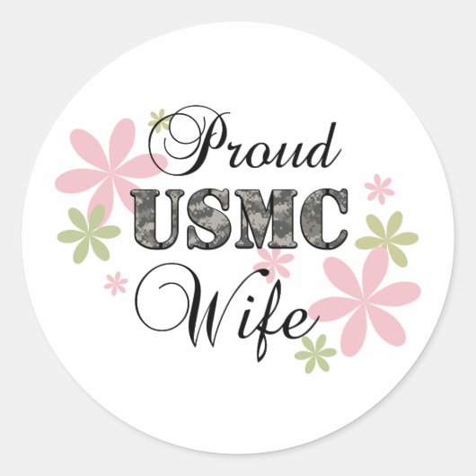 Sticker Rond USMC Wife [fl camo] (Devant)