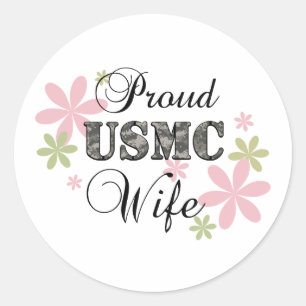 Sticker Rond USMC Wife [fl camo]