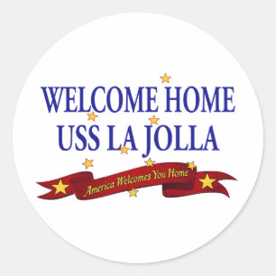 Sticker Rond USS à la maison bienvenu La Jolla