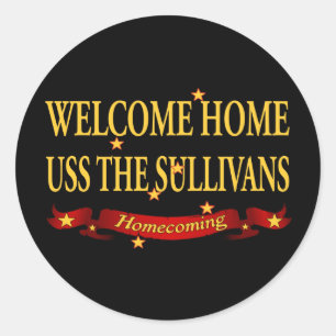Sticker Rond USS à la maison bienvenu le Sullivas