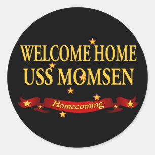 Sticker Rond USS à la maison bienvenu Momsen