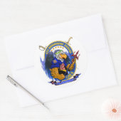 Sticker Rond USS Bonhomme Richard LHD-6 crête vivante (Enveloppe)