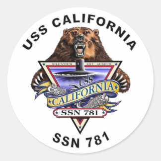 Sticker Rond USS California SSN 781 Crest