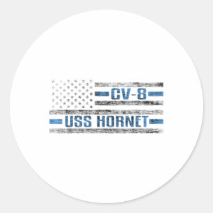 Sticker Rond Uss Hornet porte-avions 2ème guerre mondiale Cv-8 