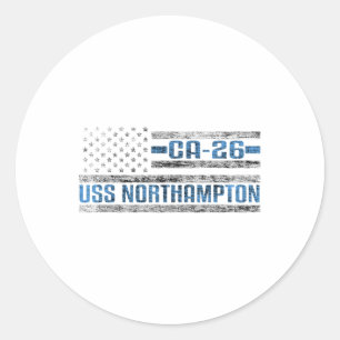 Sticker Rond Uss Northampton World War Cruiser Ca-26 Us Army