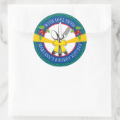 Sticker Rond ustensiles bow personnalisés cookies de Noël nourr (Sac)