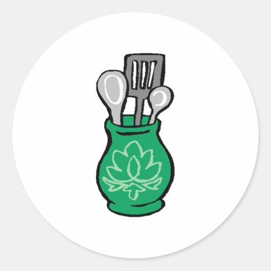 Sticker Rond Ustensiles de cuisine (Devant)