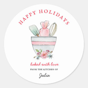 Sticker Rond Ustensiles de cuisson des fêtes Bakers 