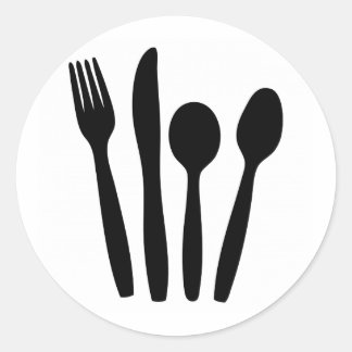 Sticker Rond Ustensiles d'ombre