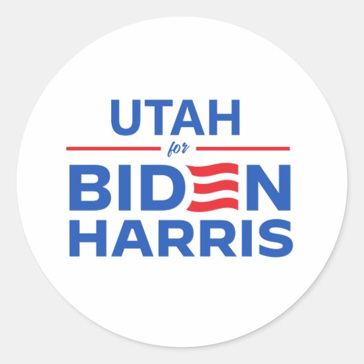 Sticker Rond Utah pour Biden Harris (Devant)