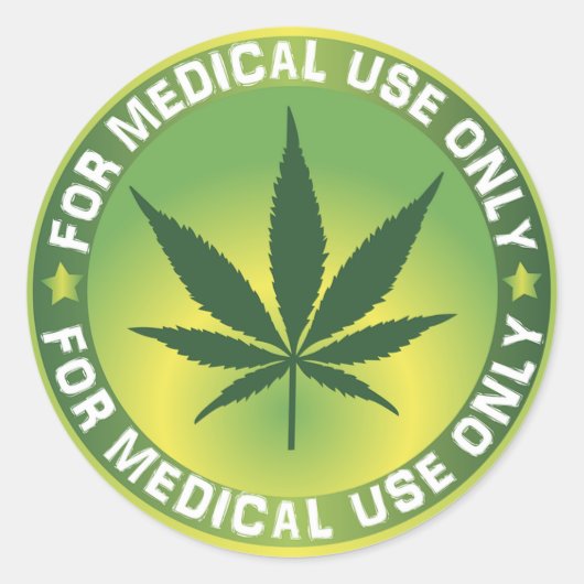 Sticker Rond Utilisation Médicale Marajuana (Devant)