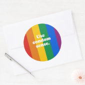 Sticker Rond Utiliser le sens du préservatif (Enveloppe)