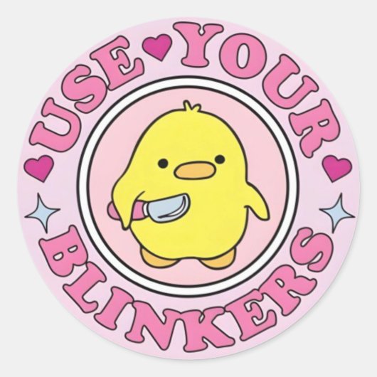 Sticker Rond Utilisez vos clignotants  (Devant)