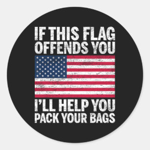 Sticker Rond Utopia Sport Usa Shop Si Ce Drapeau Vous Offense J