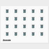 Sticker Rond Uzbekistan Mode de but squelette attaquant nations (Feuille)