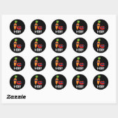 Sticker Rond V-Edgy Funny Veggie Pun Dark BG (Feuille)