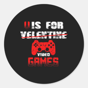 Sticker Rond V Est Pour Jeux Vidéos Garçons Valentines Jour Enf