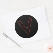 Sticker Rond V est pour Victory (Enveloppe)