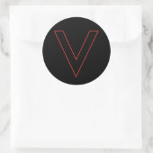 Sticker Rond V est pour Victory (Sac)