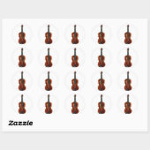 Sticker Rond V est pour Violon (Feuille)