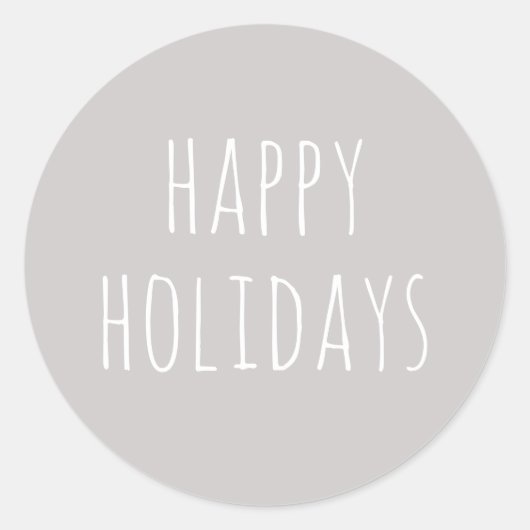 Sticker Rond Vacances agréables et joyeuses | Noël gris clair c (Devant)