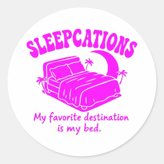 Sticker Rond Vacances au lit (Devant)