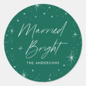 Sticker Rond Vacances au vert vif et marié (Devant)