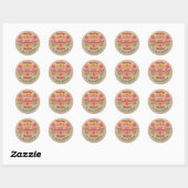 Sticker Rond Vacances Baking esprits brillants papier kraft flo (Feuille)