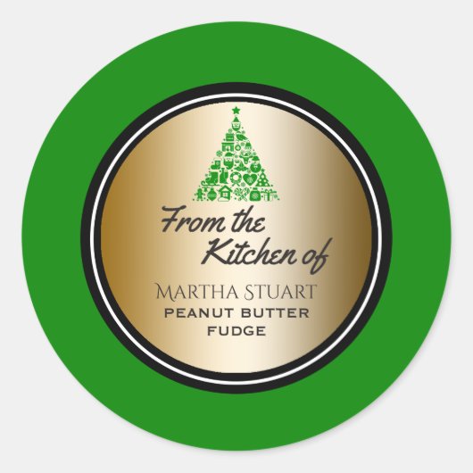 Sticker Rond Vacances Baking Green Gold de la cuisine de (Devant)