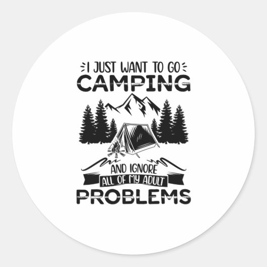 Sticker Rond Vacances Camping | Camper Camping cadeaux nature (Devant)