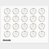 Sticker Rond Vacances Chic Botanique Merci Mariage Favor Cla (Feuille)