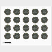 Sticker Rond Vacances Chic Botanique Vert foncé Merci Favoriser (Feuille)