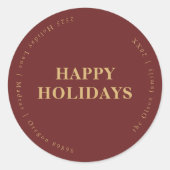 Sticker Rond Vacances Classiques Minimalistes Sceaux Enveloppe (Devant)