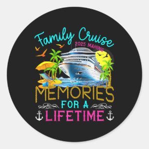 Sticker Rond Vacances croisière en famille 2025 Matching Cruise