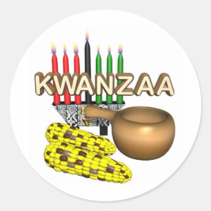 Sticker Rond Vacances de but de Kwanzaa