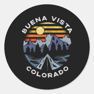 Sticker Rond Vacances de camping dans les montagnes du Colorado