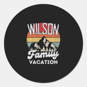 Sticker Rond Vacances de la famille Wilson Montagne Rétro Couch