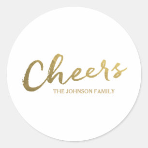 Sticker Rond Vacances de manuscrit d'or des acclamations