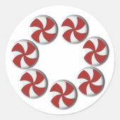 Sticker Rond Vacances de menthe rouge et blanche (Devant)