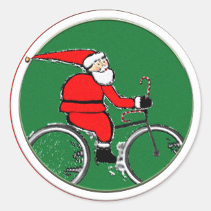 Sticker Rond Vacances de Noël à vélo
