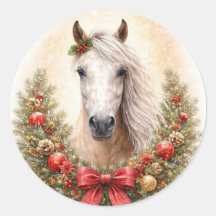 Vacances de Noël Beau Cheval et Couronne