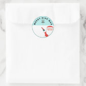 Sticker Rond Vacances de Noël de Disk Golf (Sac)