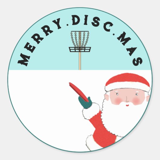 Sticker Rond Vacances de Noël de Disk Golf (Devant)