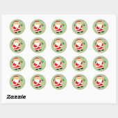 Sticker Rond Vacances de Noël de pêche (Feuille)