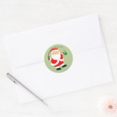 Sticker Rond Vacances de Noël de pêche (Enveloppe)