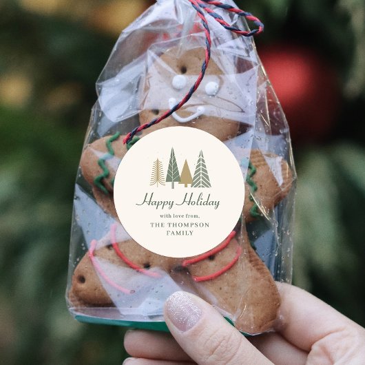 Sticker Rond Vacances de Noël d'hiver